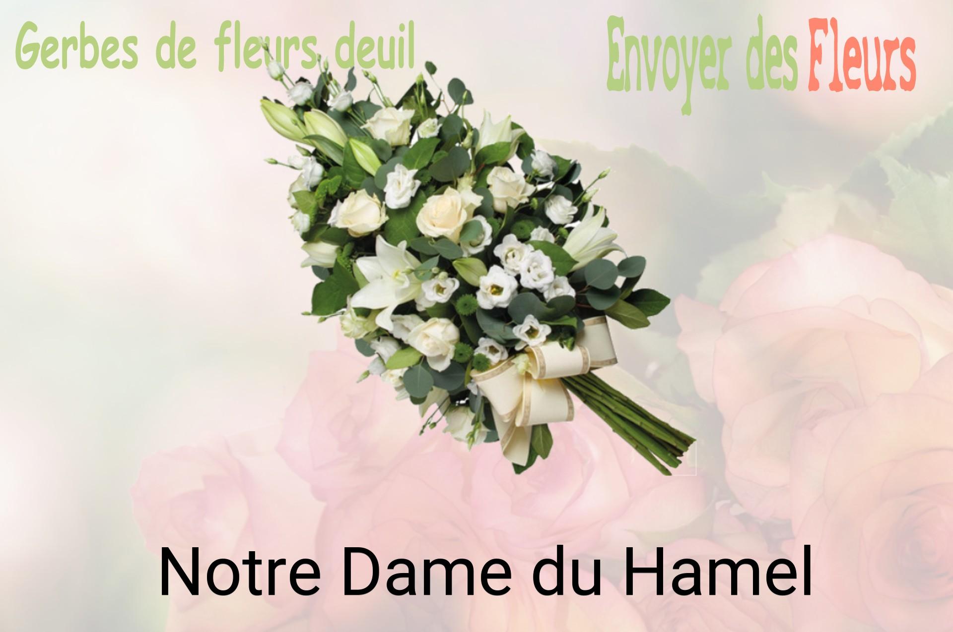 Gerbe de fleurs de deuil livrée à Notre-Dame-du-Hamel